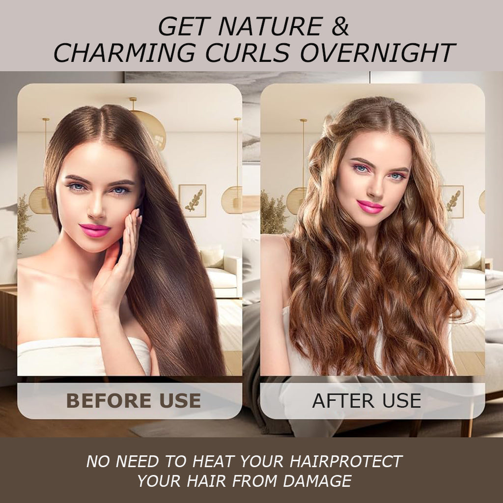 MAYCREATE 3pcs Heatless Overnight Hair Curlers, Hair Curlers to Sleep In Curlers Blowout, No Heat Curling Rods Set for Women with Headscarf and Hook for Long Hair, Brown MAYCREATE 3pcs Heatless Overnight Hair Curlers, Hair Curlers to Sleep In Curlers Blowout, No Heat Curling Rods Set for Women with Headscarf and Hook for Long Hair, Brown